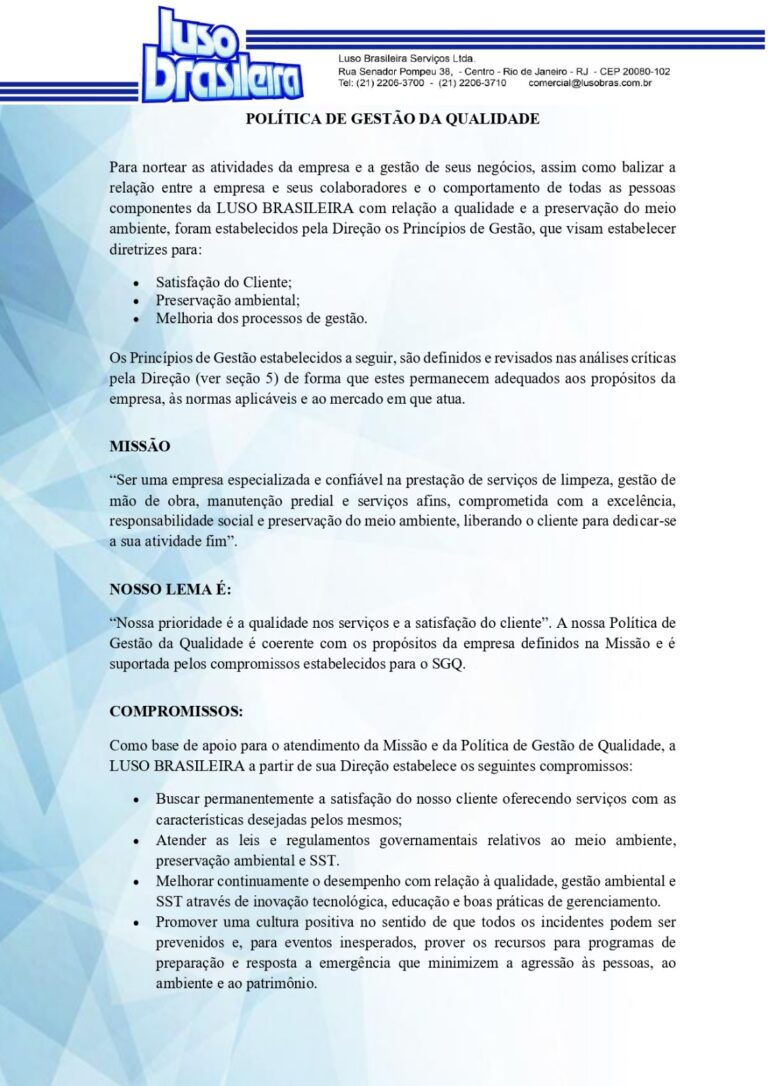 politica de gestao